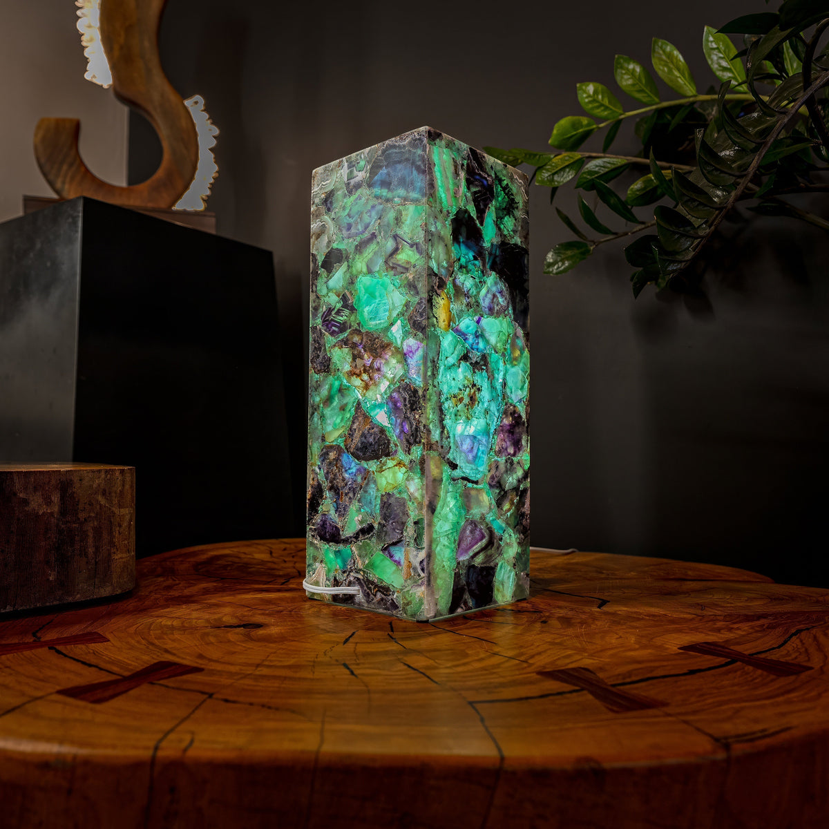 Fluorite Crystal Table Lamp #5 (Small Size), photo 7 of 9