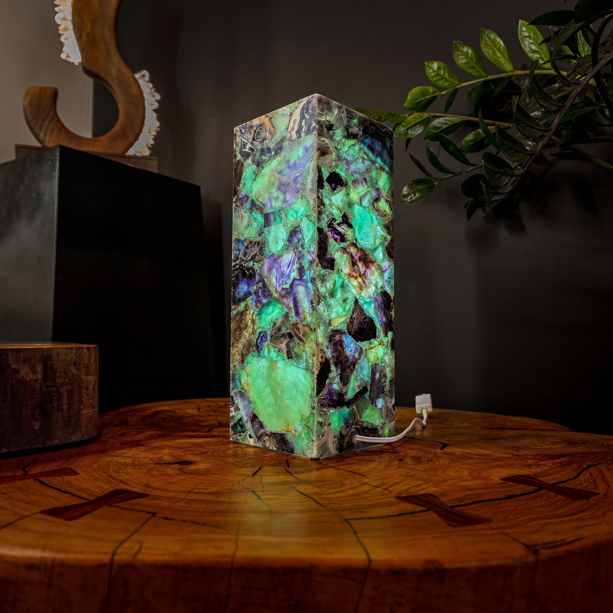 Fluorite Crystal Table Lamp #5 (Small Size), photo 8 of 9