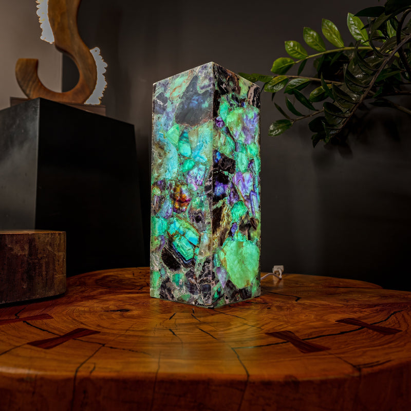 Fluorite Crystal Table Lamp #5 (Small Size), photo 3 of 9