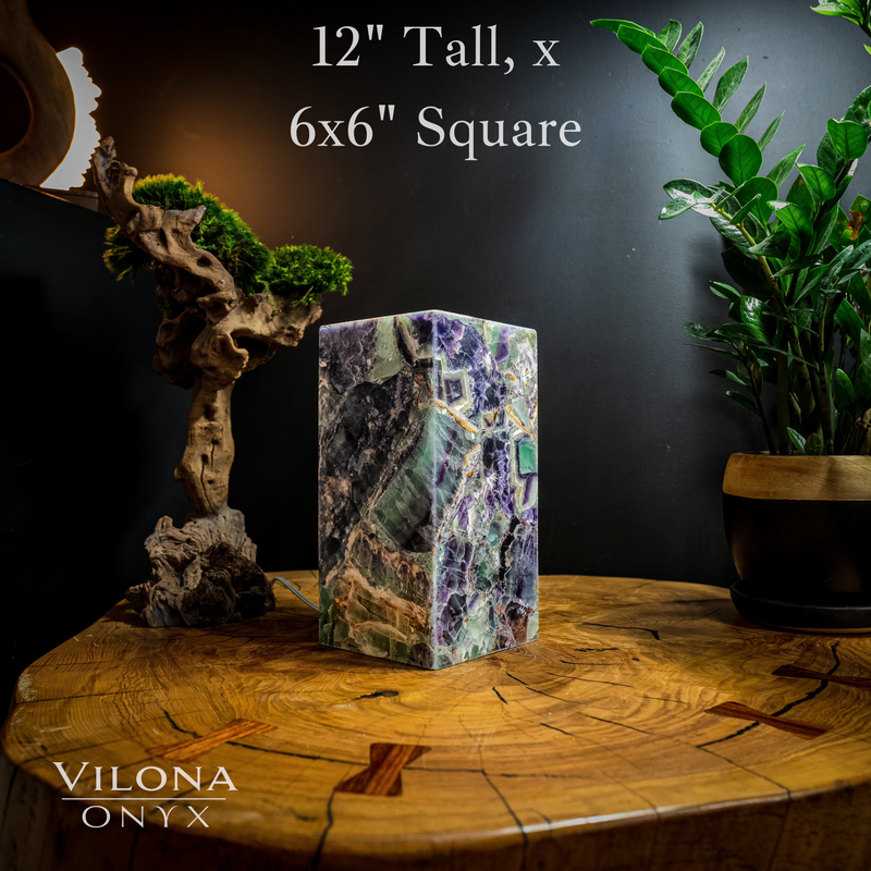 Fluorite Crystal Table Lamp #6 (Miniature Size), photo 2 of 5