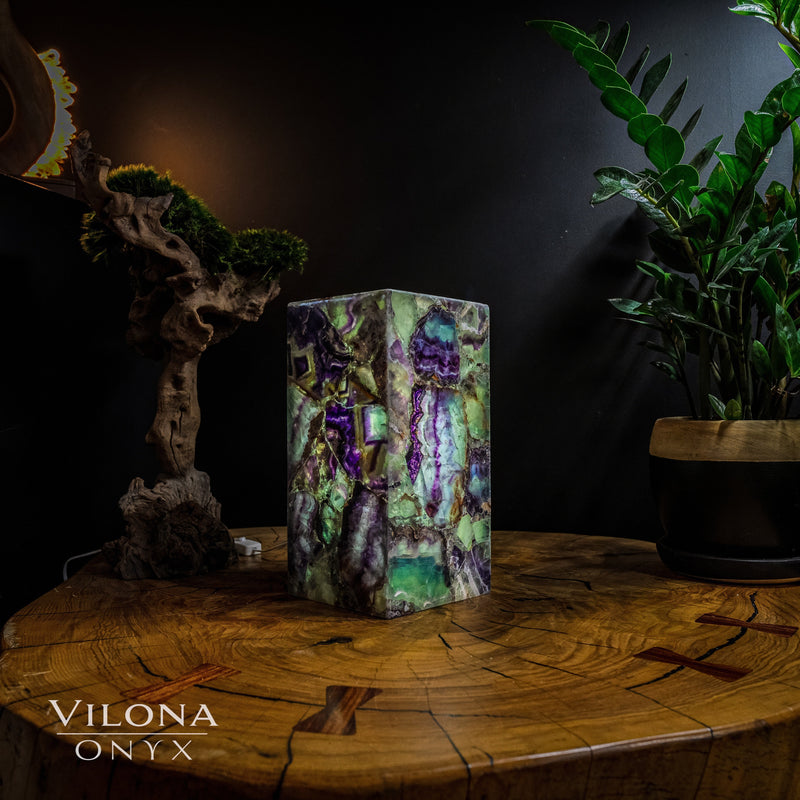 Fluorite Crystal Table Lamp #6 (Miniature Size), photo 3 of 5
