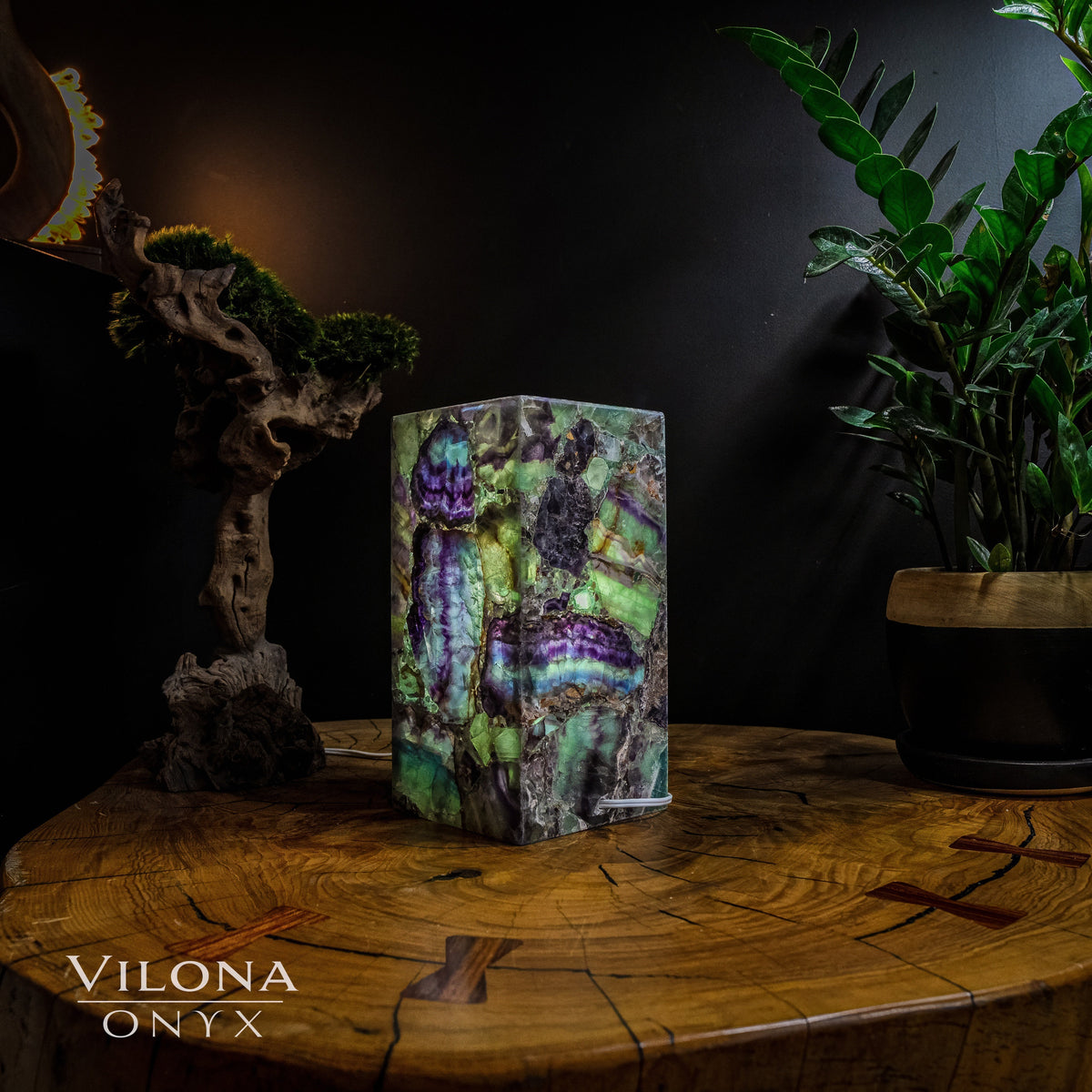Fluorite Crystal Table Lamp #6 (Miniature Size), photo 5 of 5