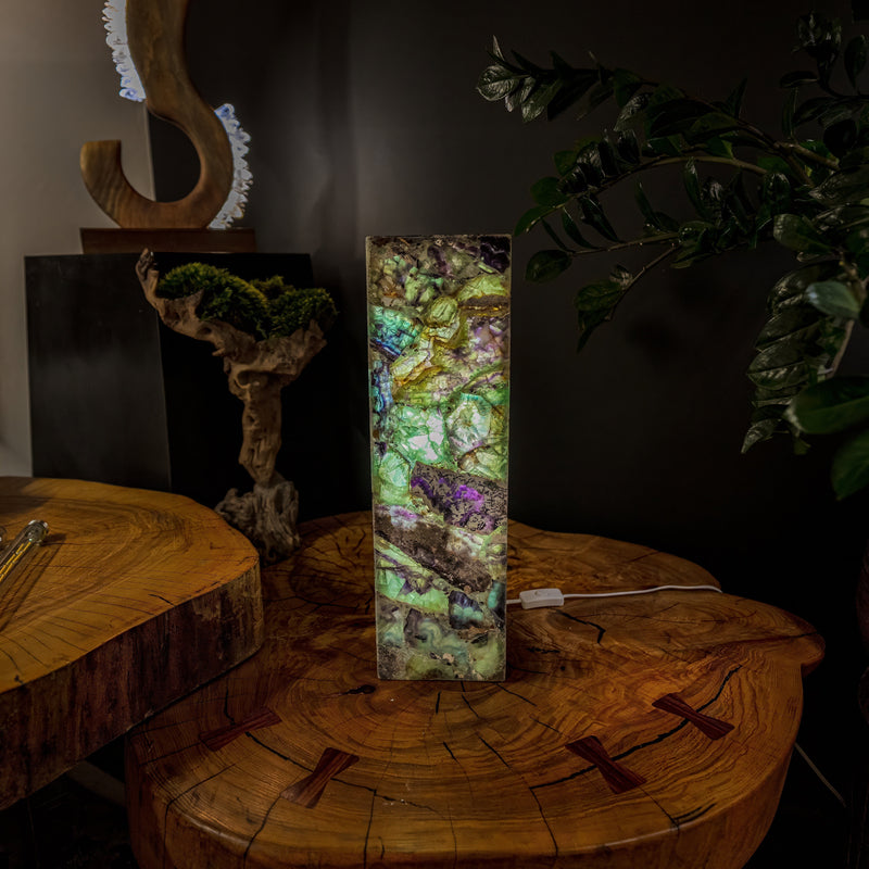 Fluorite Crystal Table Lamp #7 (Small Size), photo 7 of 9