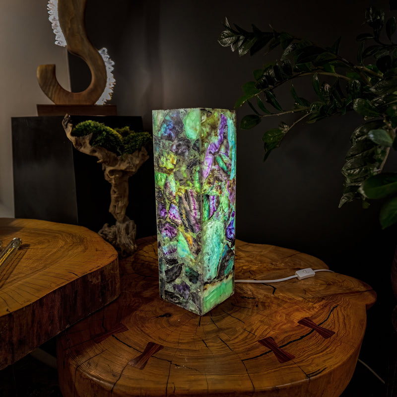 Fluorite Crystal Table Lamp #7 (Small Size), photo 3 of 9