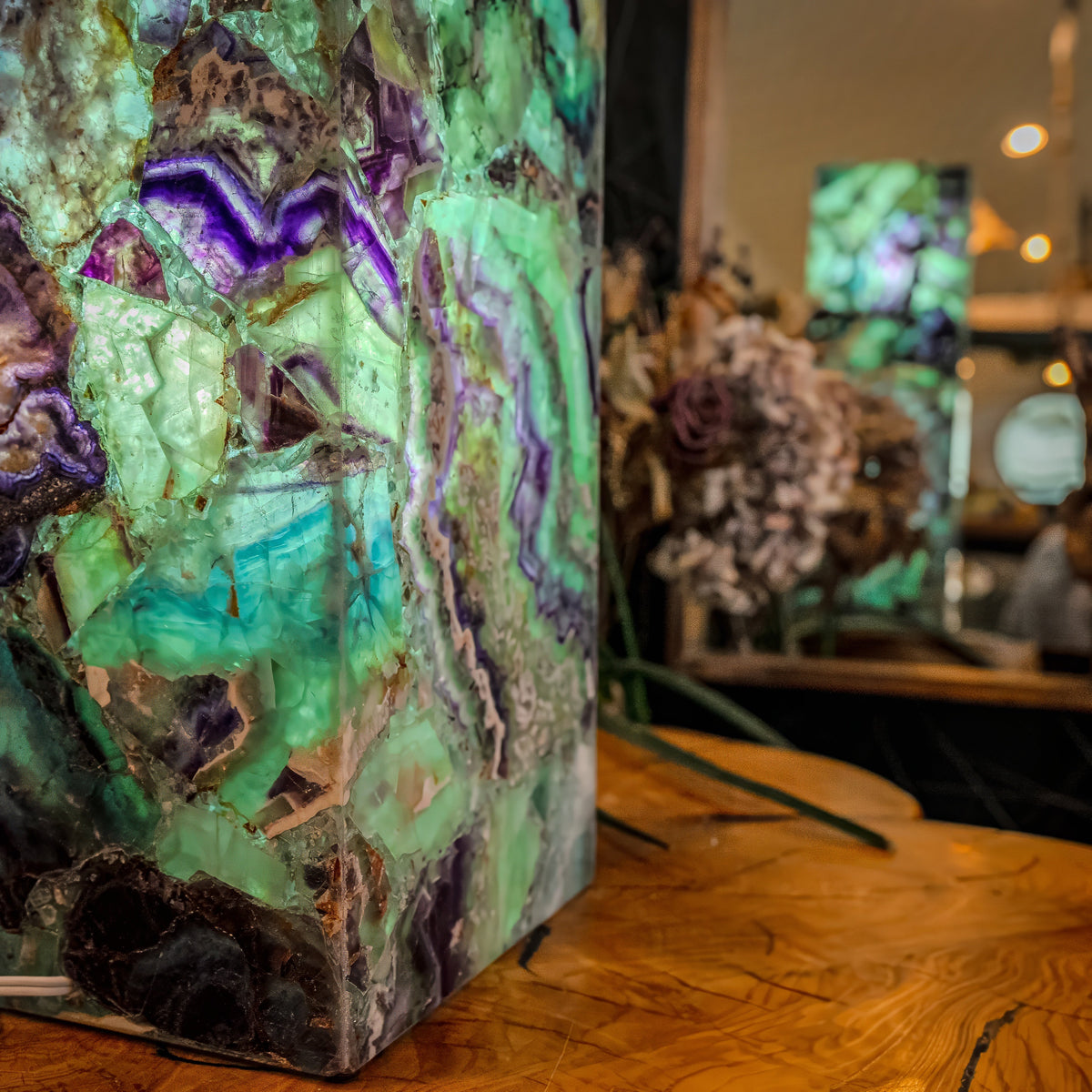 Fluorite Crystal Table Lamp (Medium Size) #1, photo 8 of 14