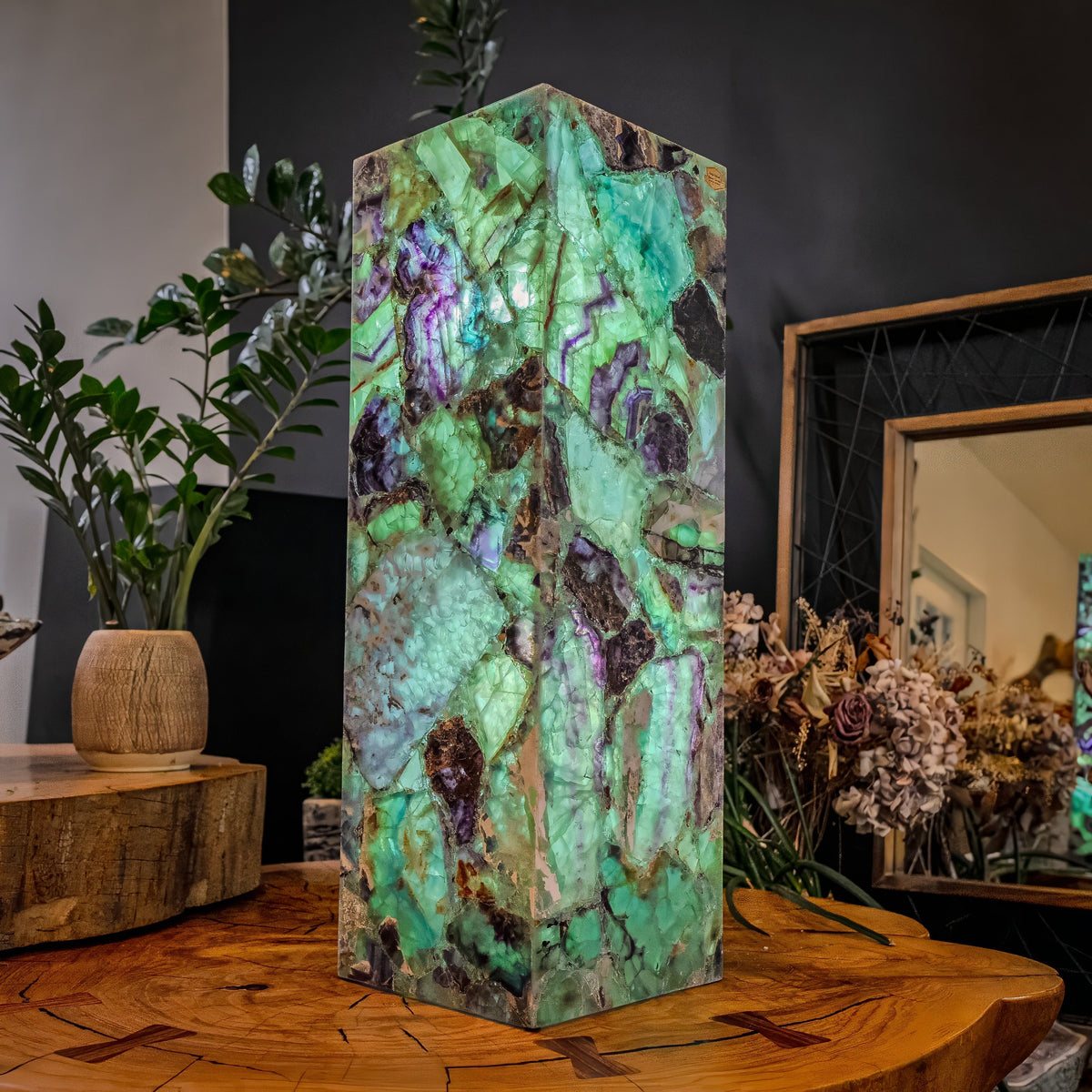Fluorite Crystal Table Lamp (Medium Size) #1, photo 4 of 14