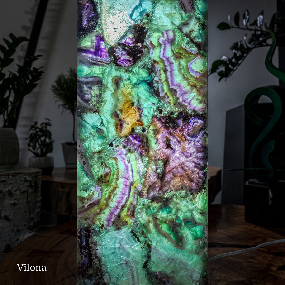 Fluorite Crystal Table Lamp (Medium Size) #2, photo 4 of 13