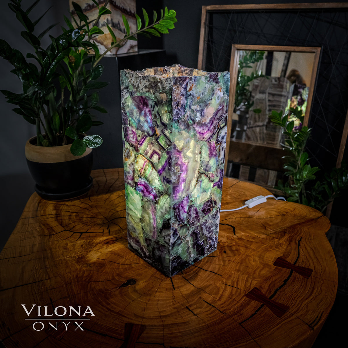 Fluorite Lamp (Small Table Lamp #15), photo 3 of 4