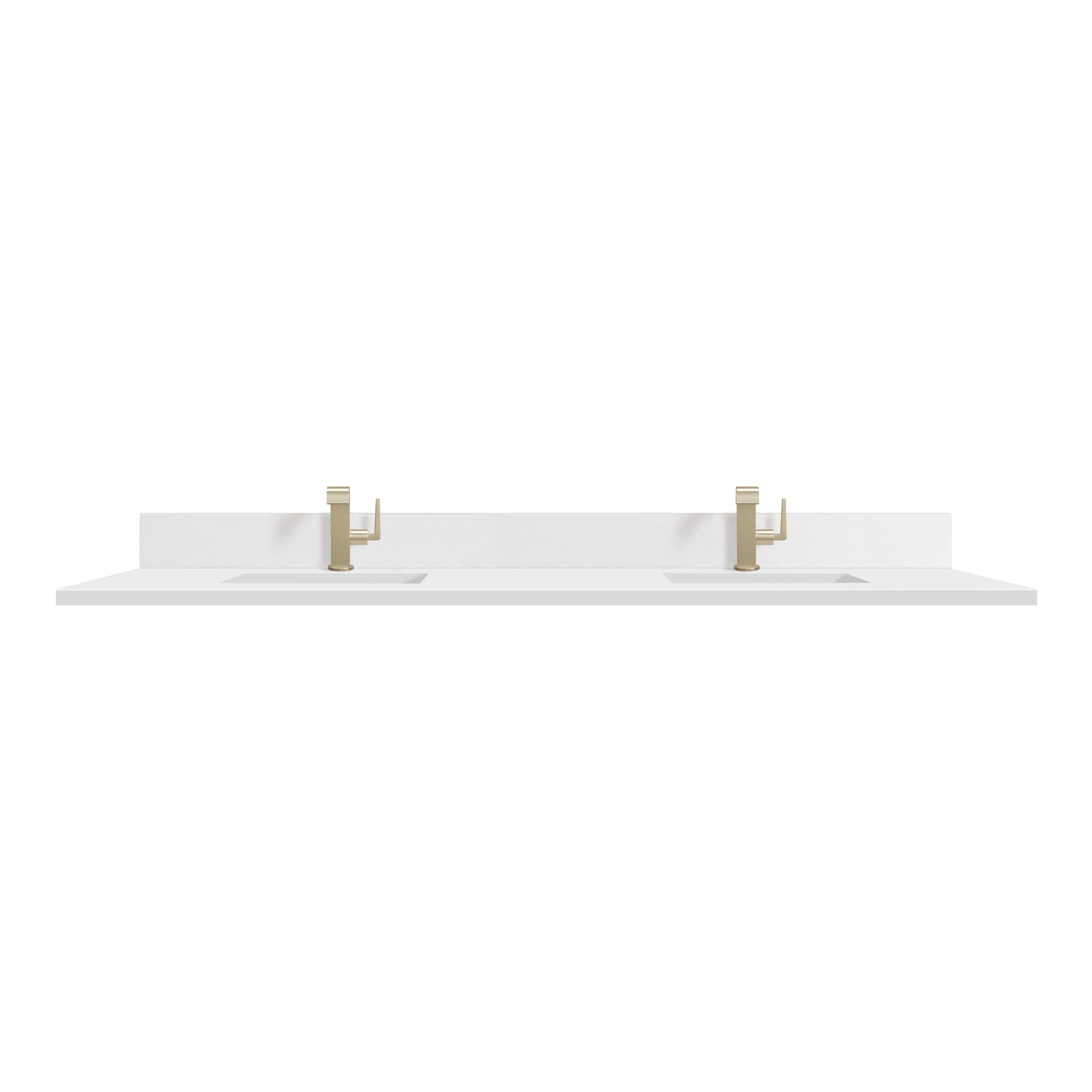 James Martin 72" Double Vanity Top with White Zeus (Silestone, Single Hole, with Backsplash) countertop