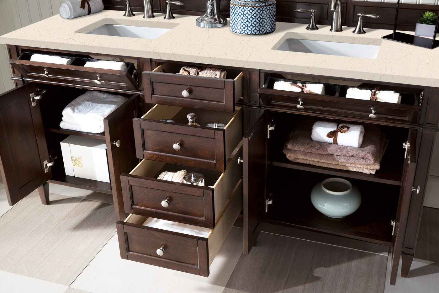 James Martin Brittany 72" Double Bathroom Vanity, Burnished Mahogany, view 24