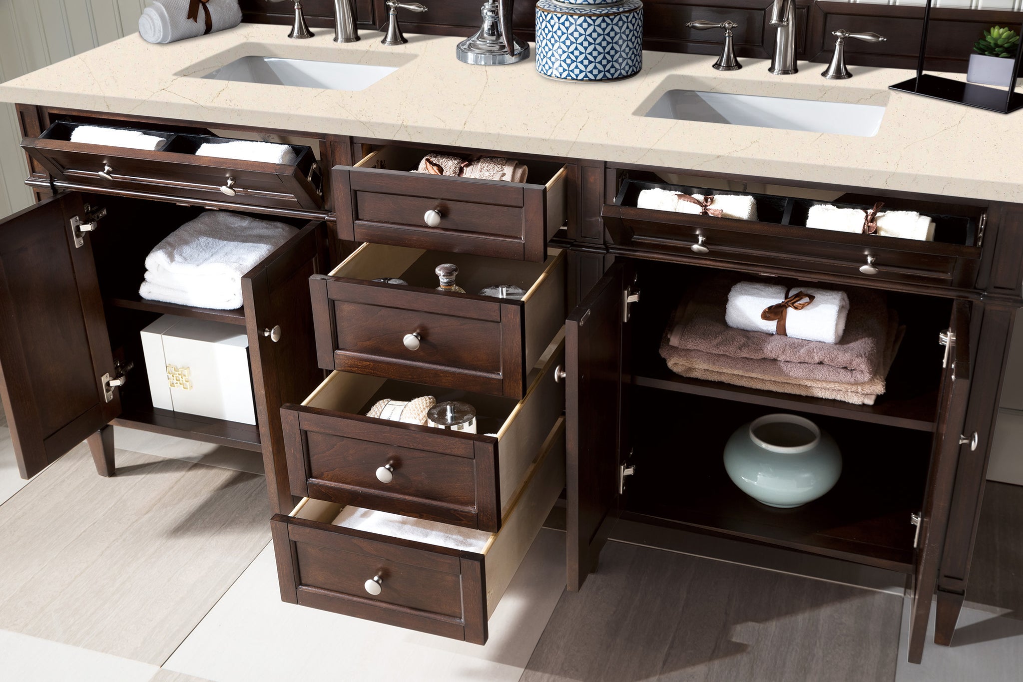 James Martin Brittany 72" Double Bathroom Vanity, Burnished Mahogany, view 24