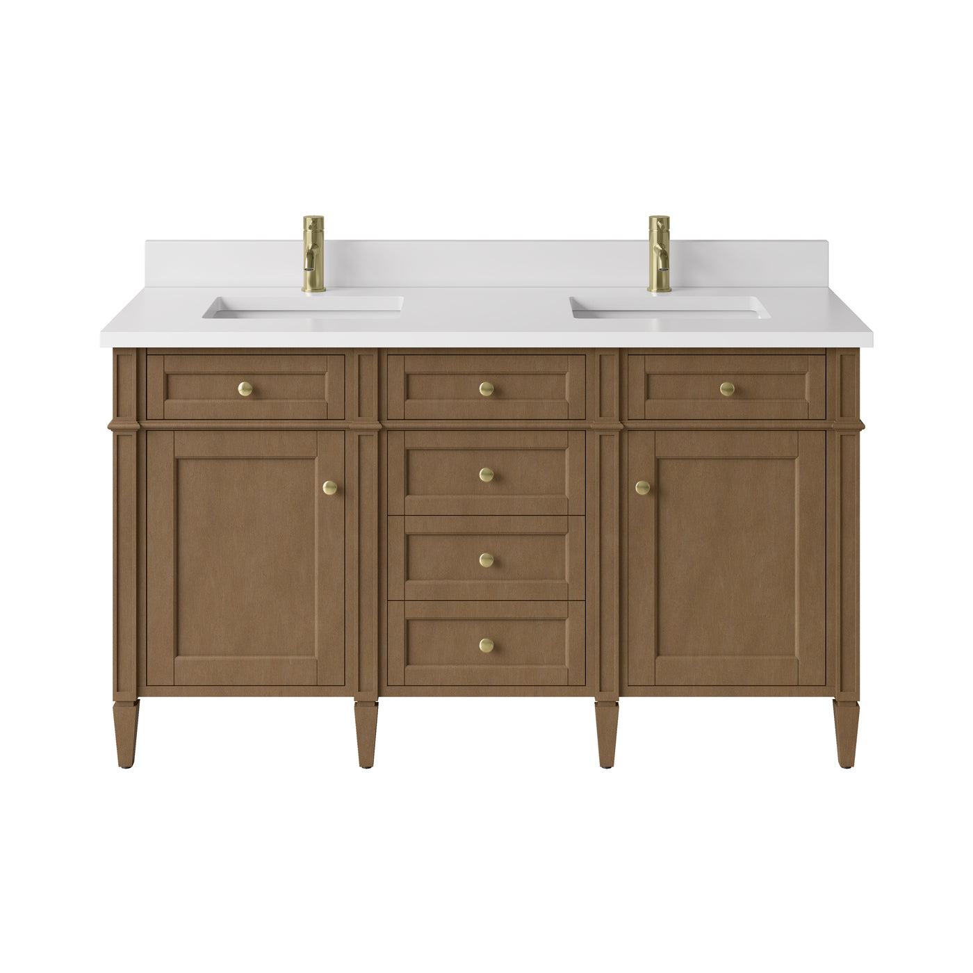 James Martin Brittany 60" Double Bathroom Vanity, Pecan, view 40