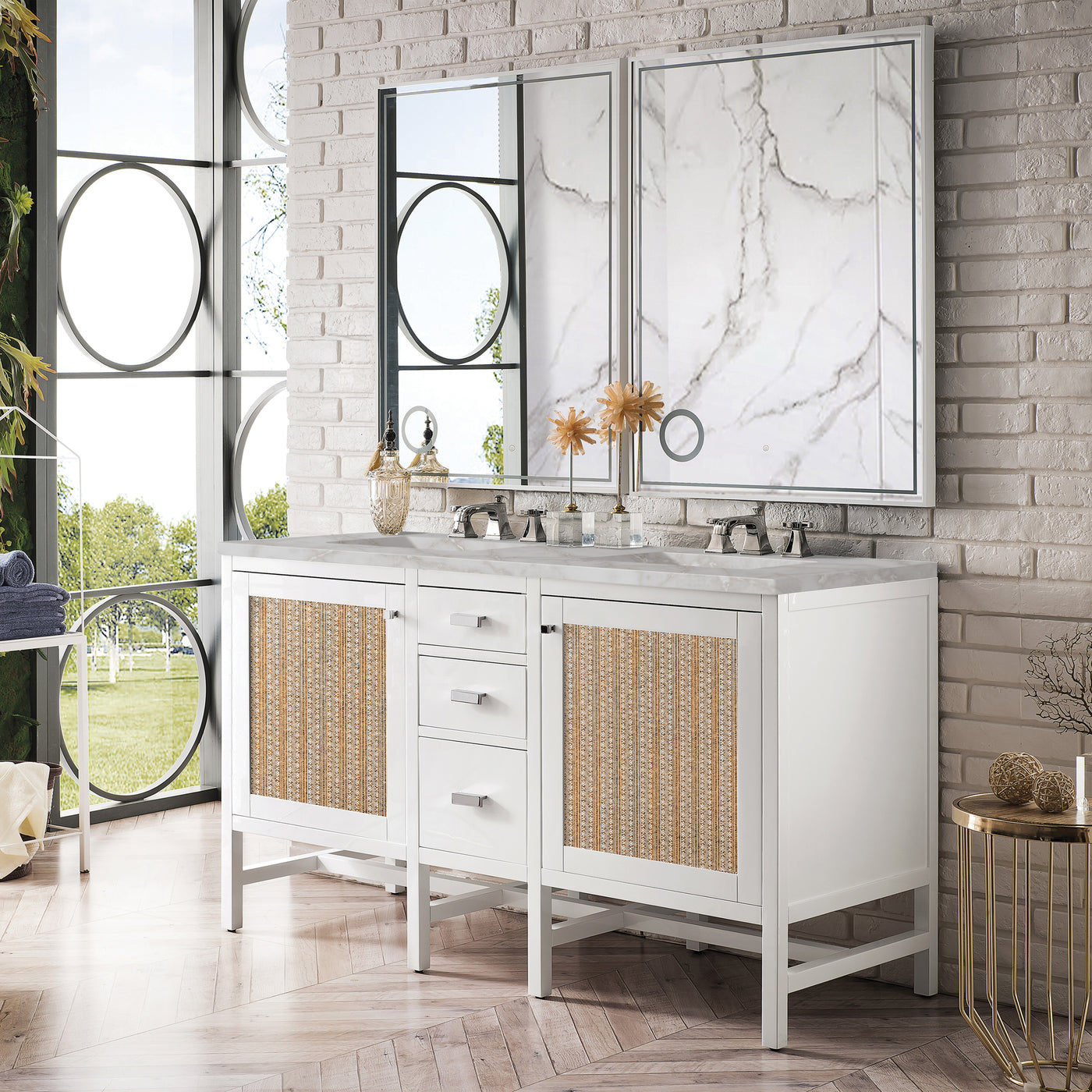 James Martin Addison 60" Double Bathroom Vanity, Glossy White, view 14