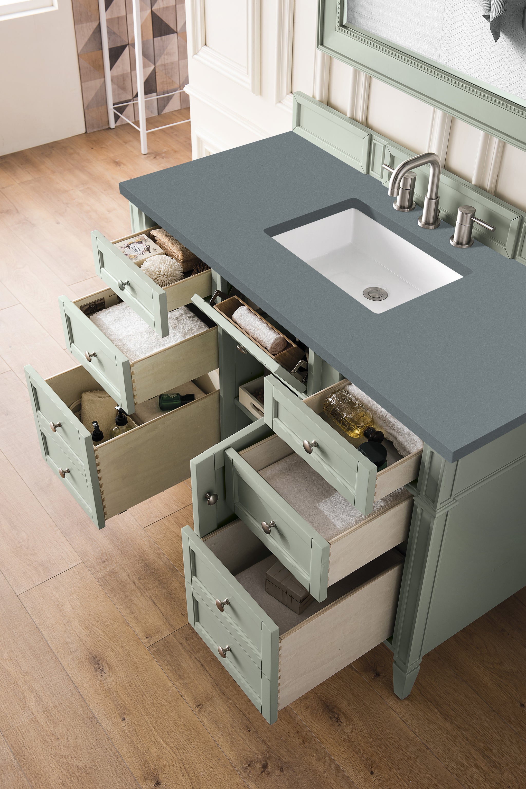 James Martin Brittany 48" Single Bathroom Vanity, Sage Green, view 21