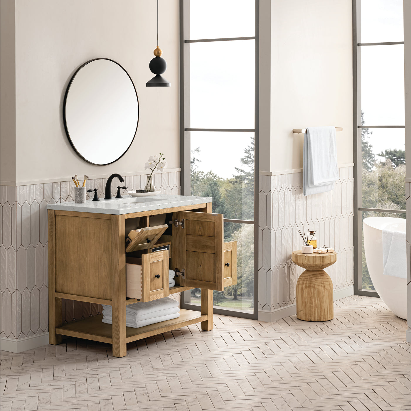 James Martin Breckenridge 36" Single Bathroom Vanity, Light Natural Oak, view 24