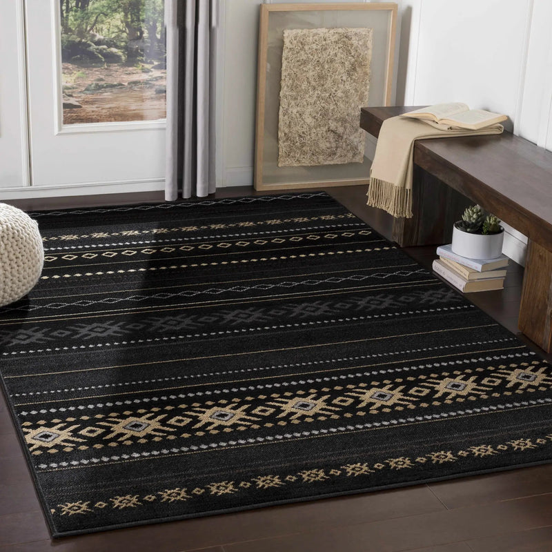 Fogertown Black Western Rug by Boutique Rugs