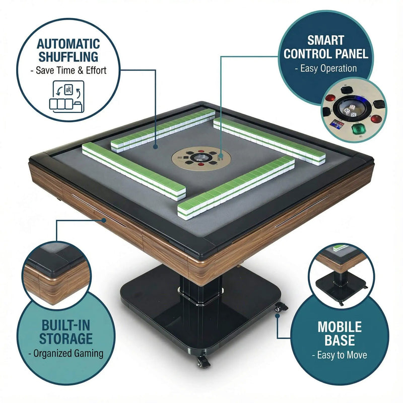 Foldable Automatic Mahjong Table With Wheels And Hard Cover (SAK63158) by SAKSBY WHOLESALE