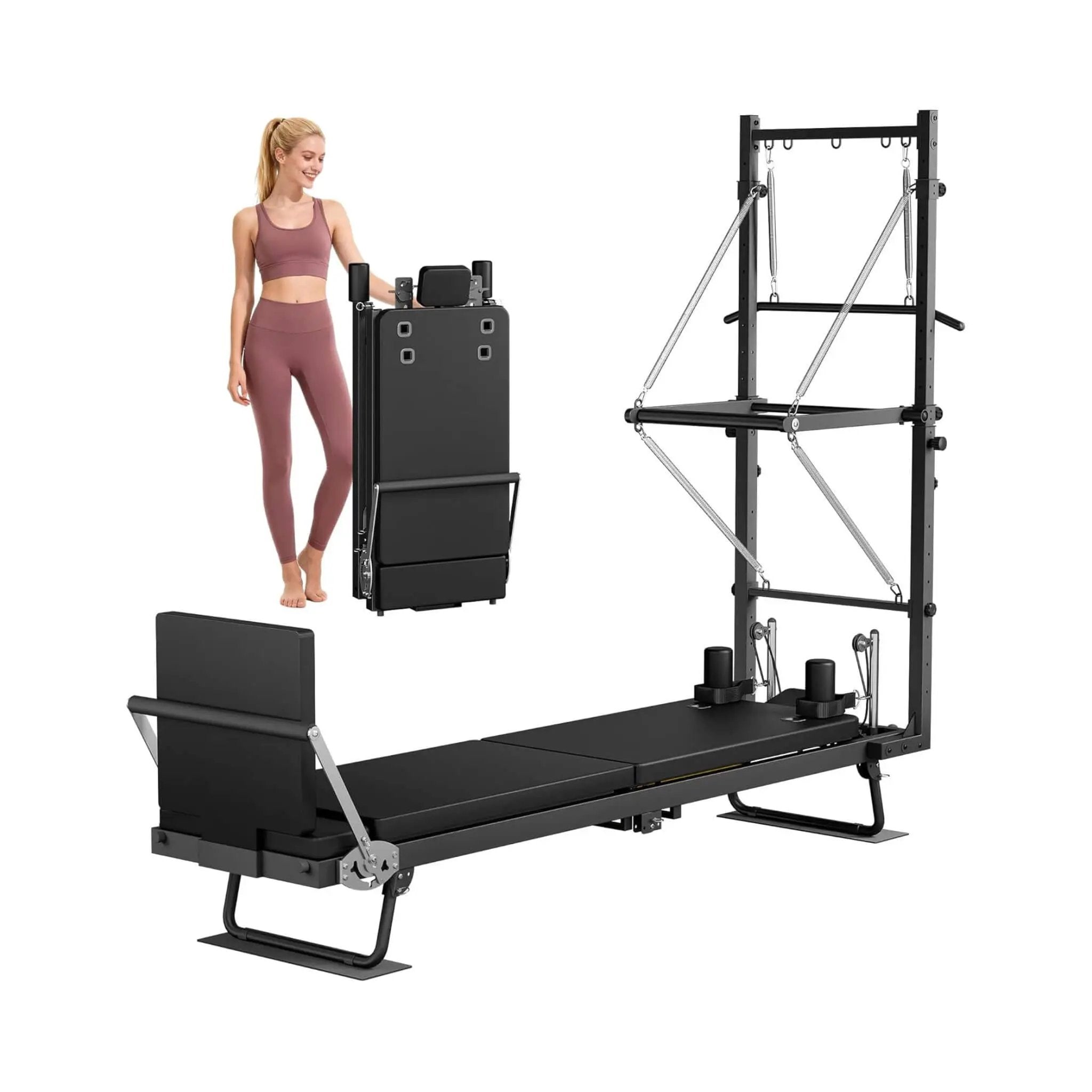Core Pilates Foldable Dual Resistance Pilates Reformer Machine With Tower (SAK96041) by SAKSBY WHOLESALE