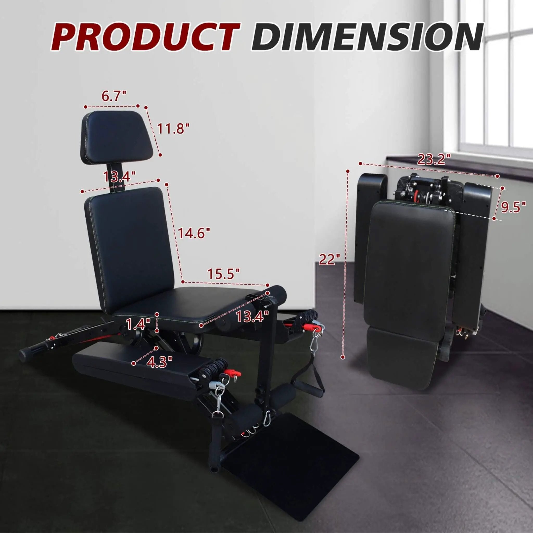 Rovix Foldable Multi-Functional Weight Bench For Full-Body Workouts With Resistance Bands, Footrest, And Leg Extender (SAK73642) by SAKSBY WHOLESALE