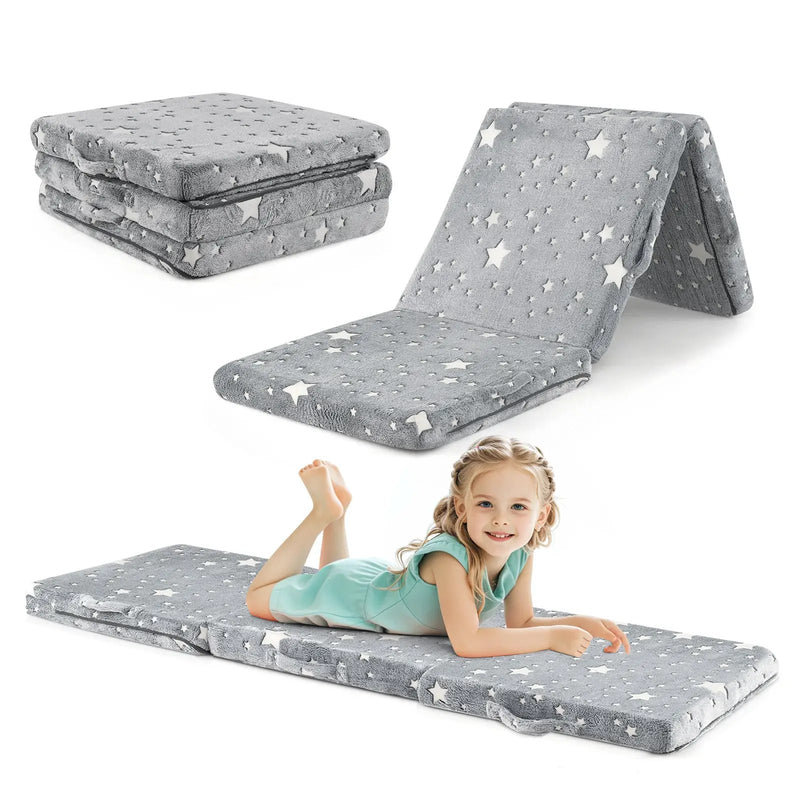 Foldable Floor Mattress for Kids with Washable Flannel Cover by DirectDeals