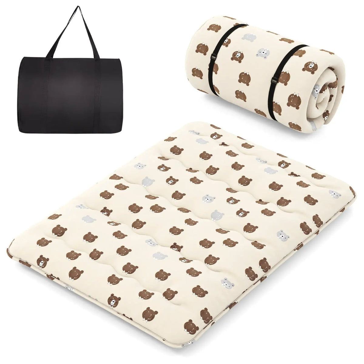 Foldable Futon Mattress with Washable Cover and Carry Bag for Camping, photo 10 of 11