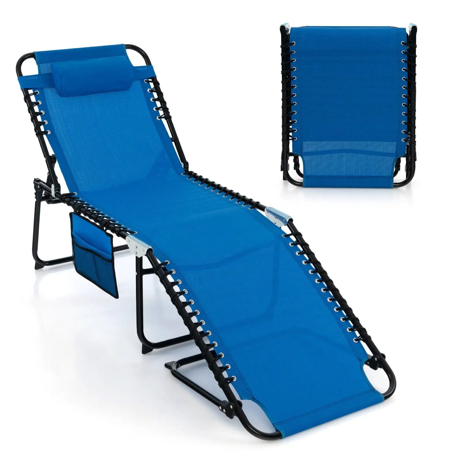 Foldable Recline Lounge Chair with Adjustable Backrest and Footrest by DirectDeals