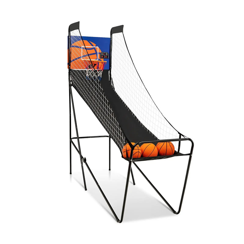 Foldable Single Shot Basketball Arcade Game with Electronic Scorer and Basketballs by DirectDeals