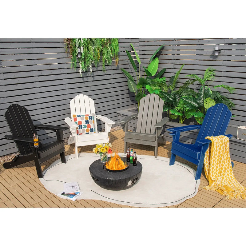 Foldable Weather Resistant Patio Chair with Built-in Cup Holder by DirectDeals