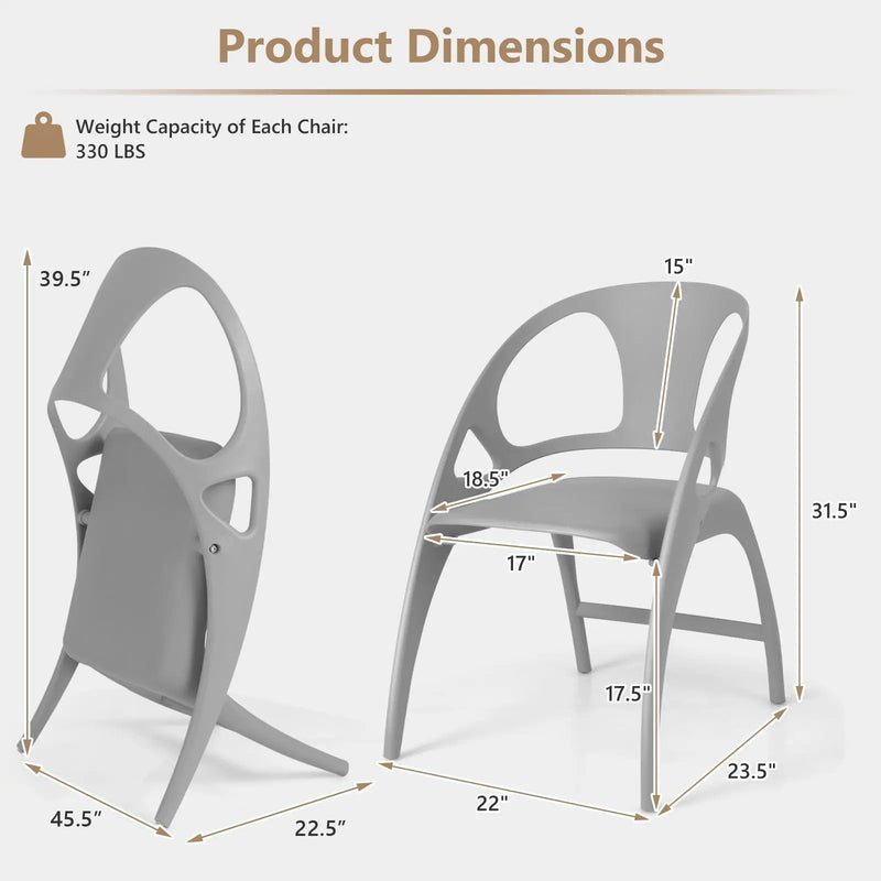 Folding Dining Chairs Set of 2 with Armrest and High Backrest by DirectDeals