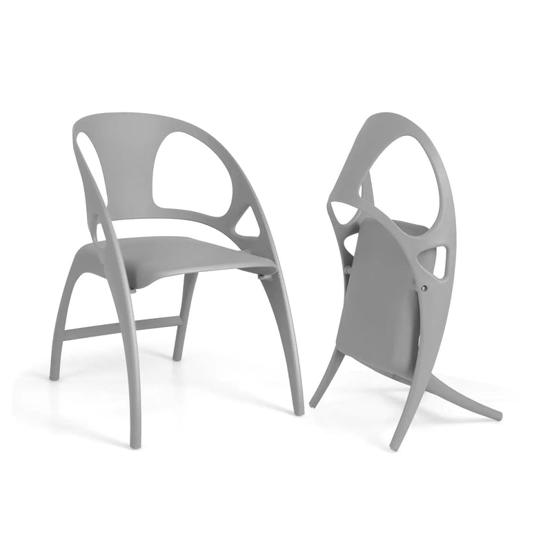 Folding Dining Chairs Set of 2 with Armrest and High Backrest by DirectDeals