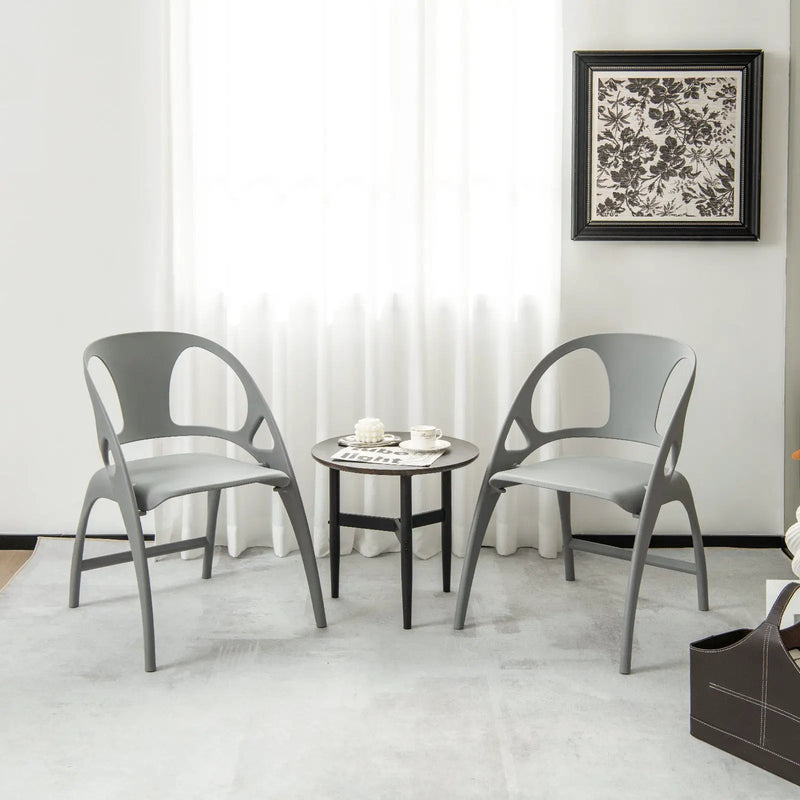 Folding Dining Chairs Set of 2 with Armrest and High Backrest by DirectDeals