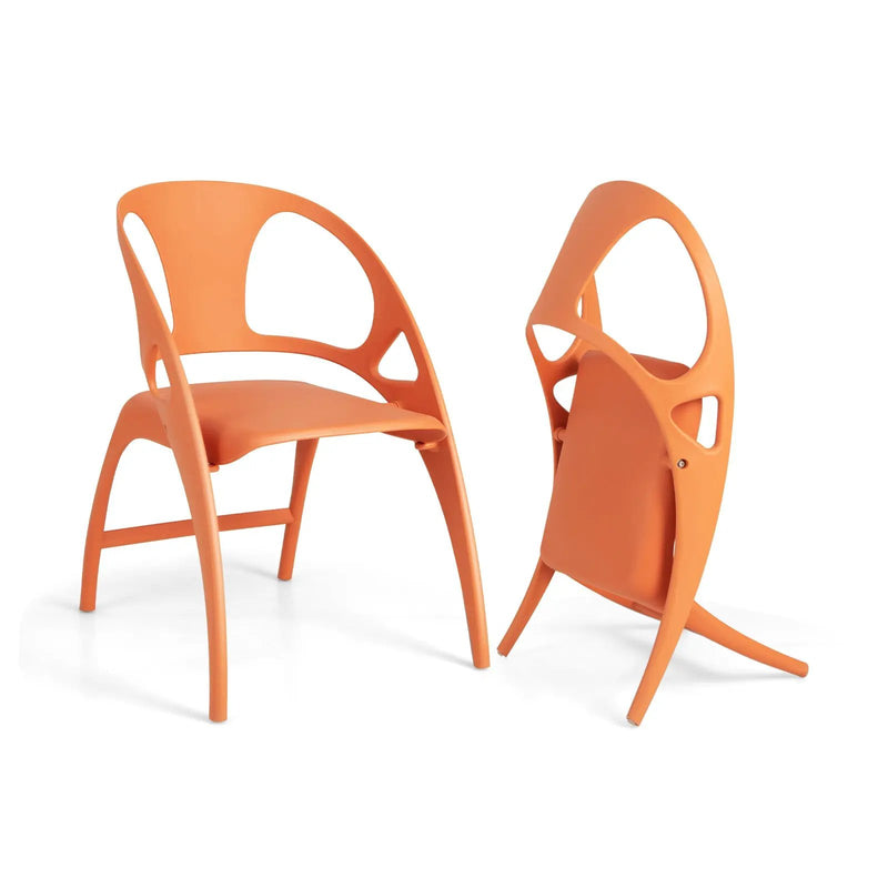 Folding Dining Chairs Set of 2 with Armrest and High Backrest by DirectDeals