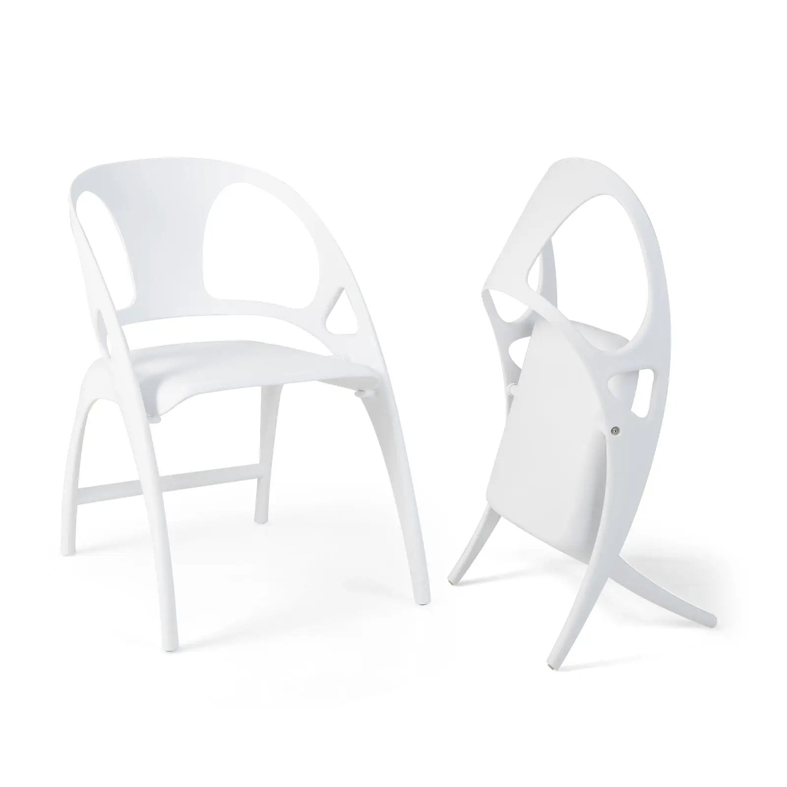 Folding Dining Chairs Set of 2 with Armrest and High Backrest by DirectDeals