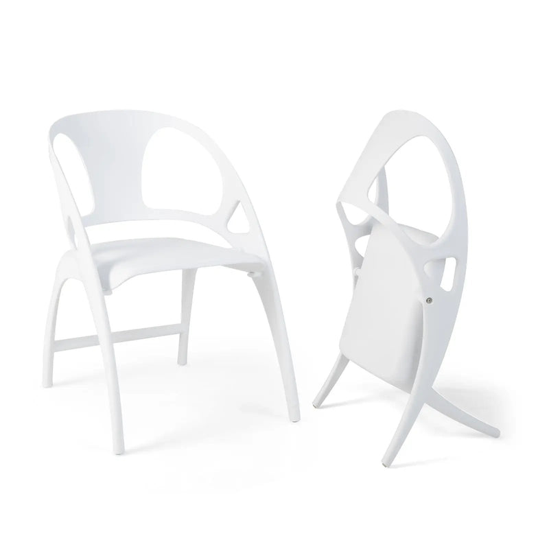 Folding Dining Chairs Set of 2 with Armrest and High Backrest by DirectDeals