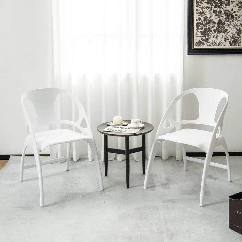 Folding Dining Chairs Set of 2 with Armrest and High Backrest by DirectDeals