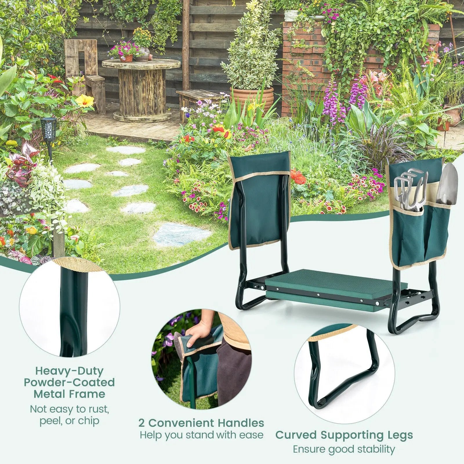 Folding Garden Kneeler and Seat Bench by DirectDeals