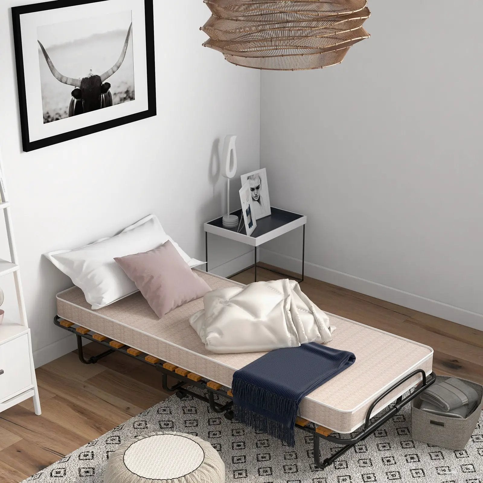 75 x 31.5 Inch Folding Guest Bed with Memory Foam Mattress for Adult by DirectDeals