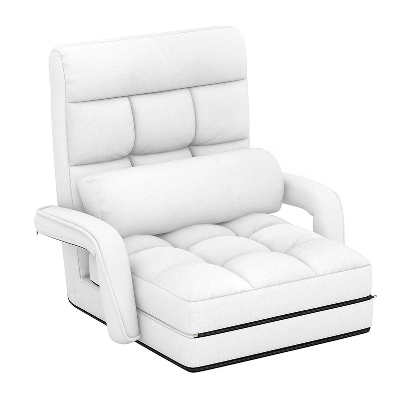 Folding Lazy Floor Chair Sofa with Armrests and Pillow by DirectDeals