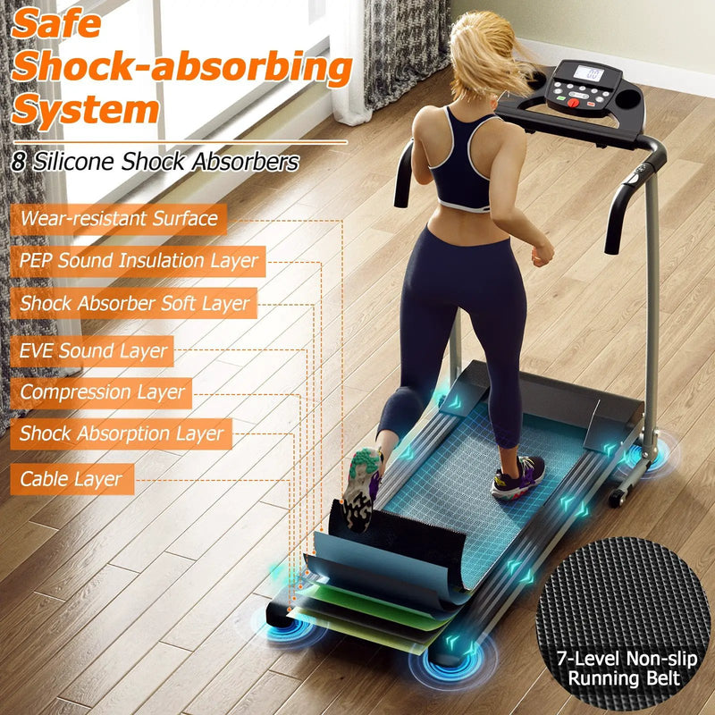 Folding Treadmill with 12 Preset Programs and LCD Display by DirectDeals