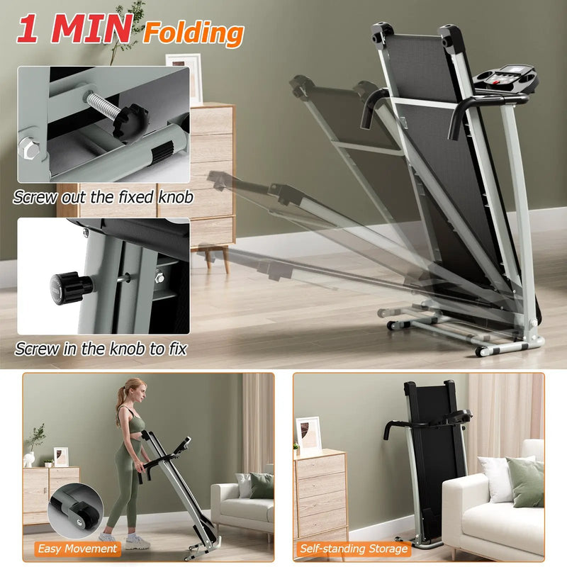 Folding Treadmill with 12 Preset Programs and LCD Display by DirectDeals