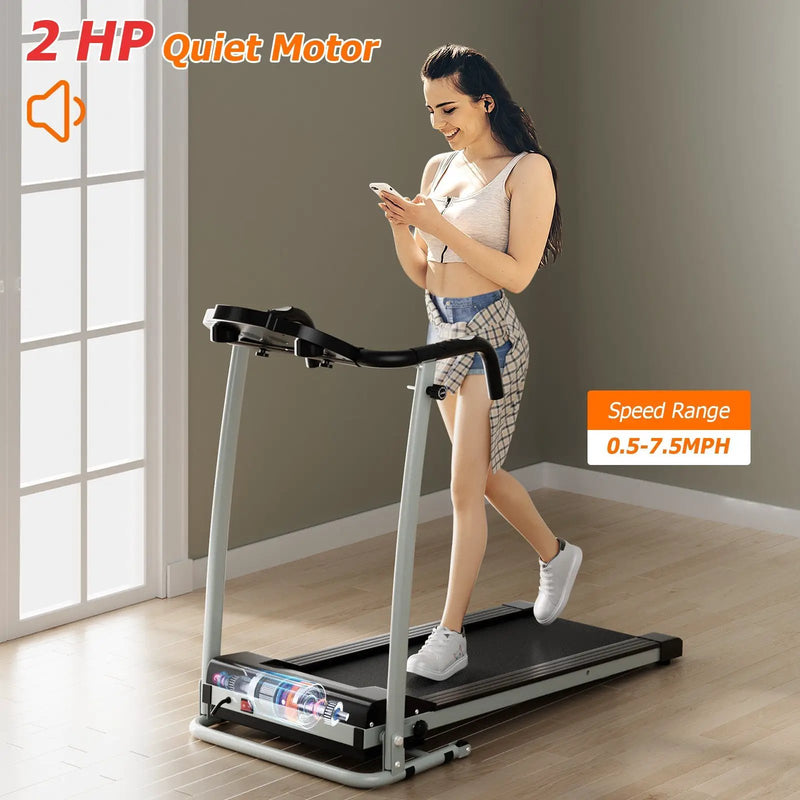 Folding Treadmill with 12 Preset Programs and LCD Display by DirectDeals