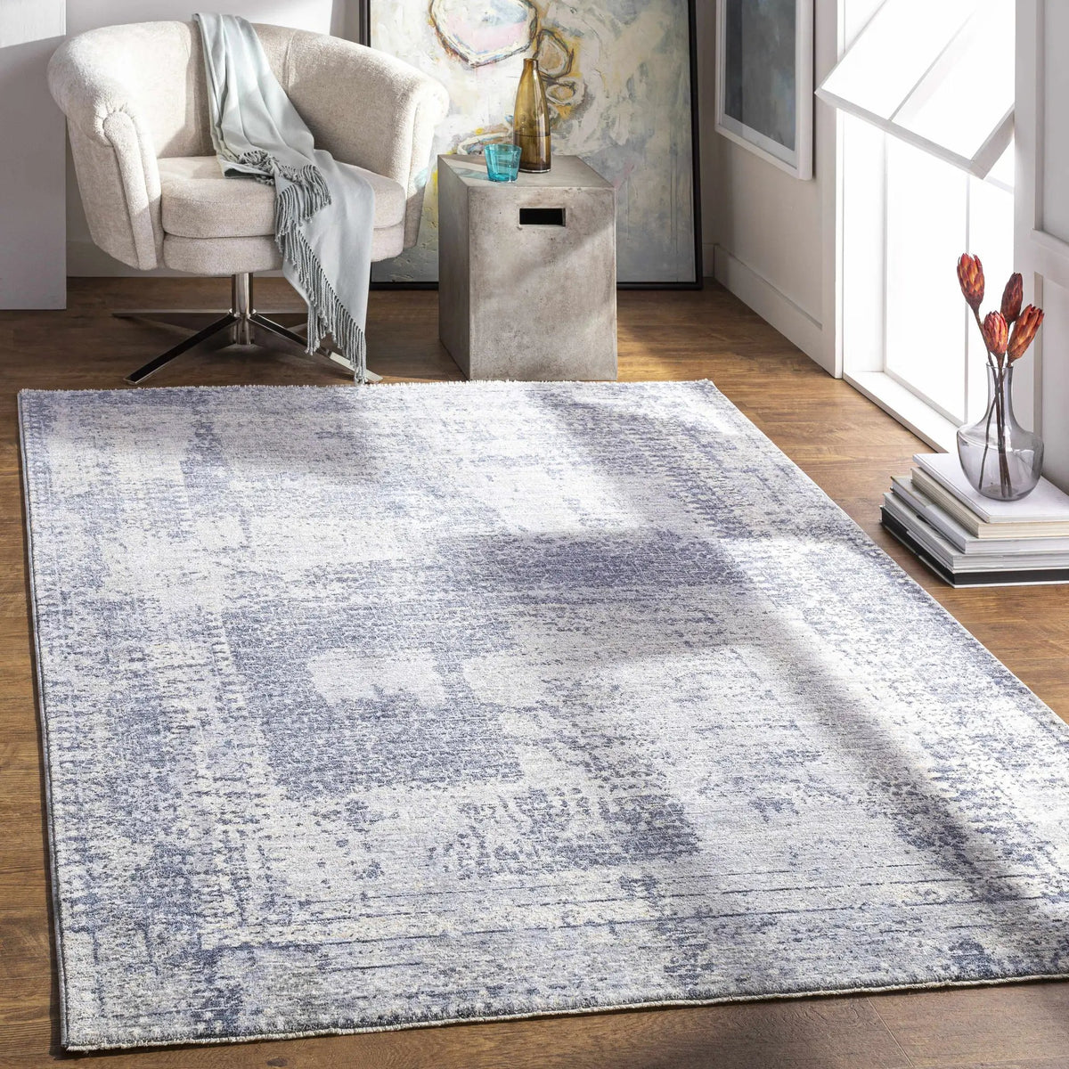 Foley Carved Statement Rug - Clearance, installed in a room