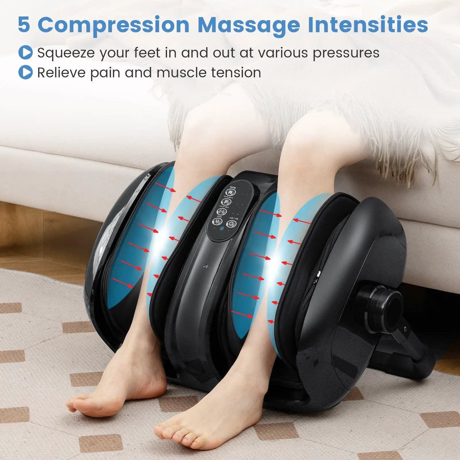 Foot and Calf Massager with Heat for Blood Circulation Pain Relief by DirectDeals