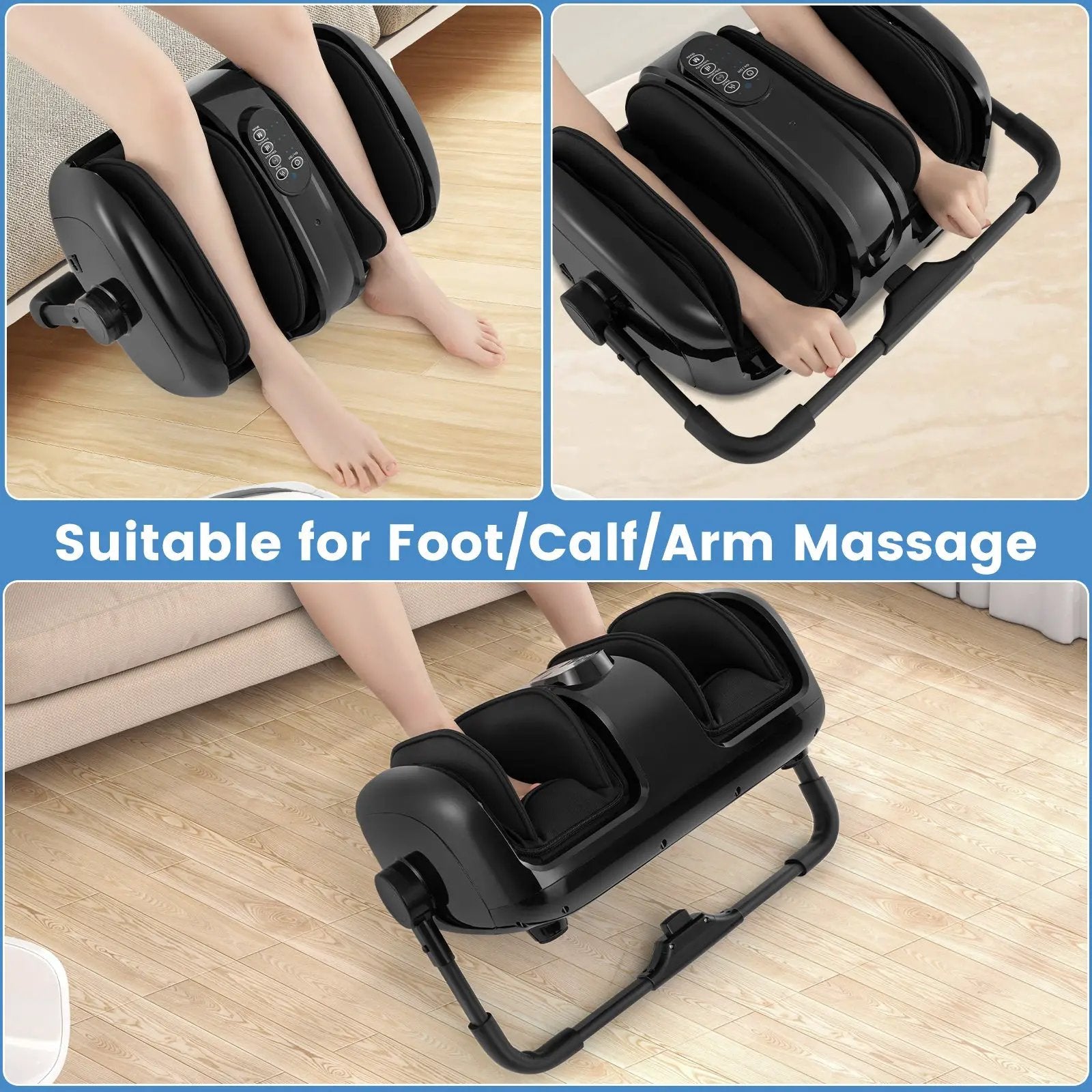Foot and Calf Massager with Heat for Blood Circulation Pain Relief by DirectDeals
