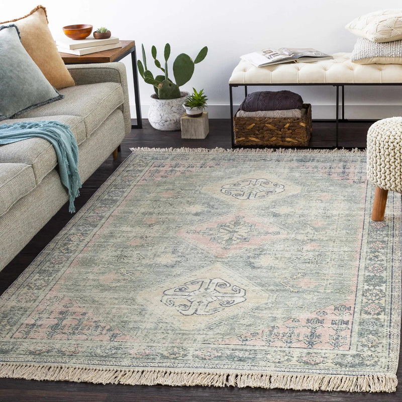Foraker Sage Green Cotton Rug by Boutique Rugs
