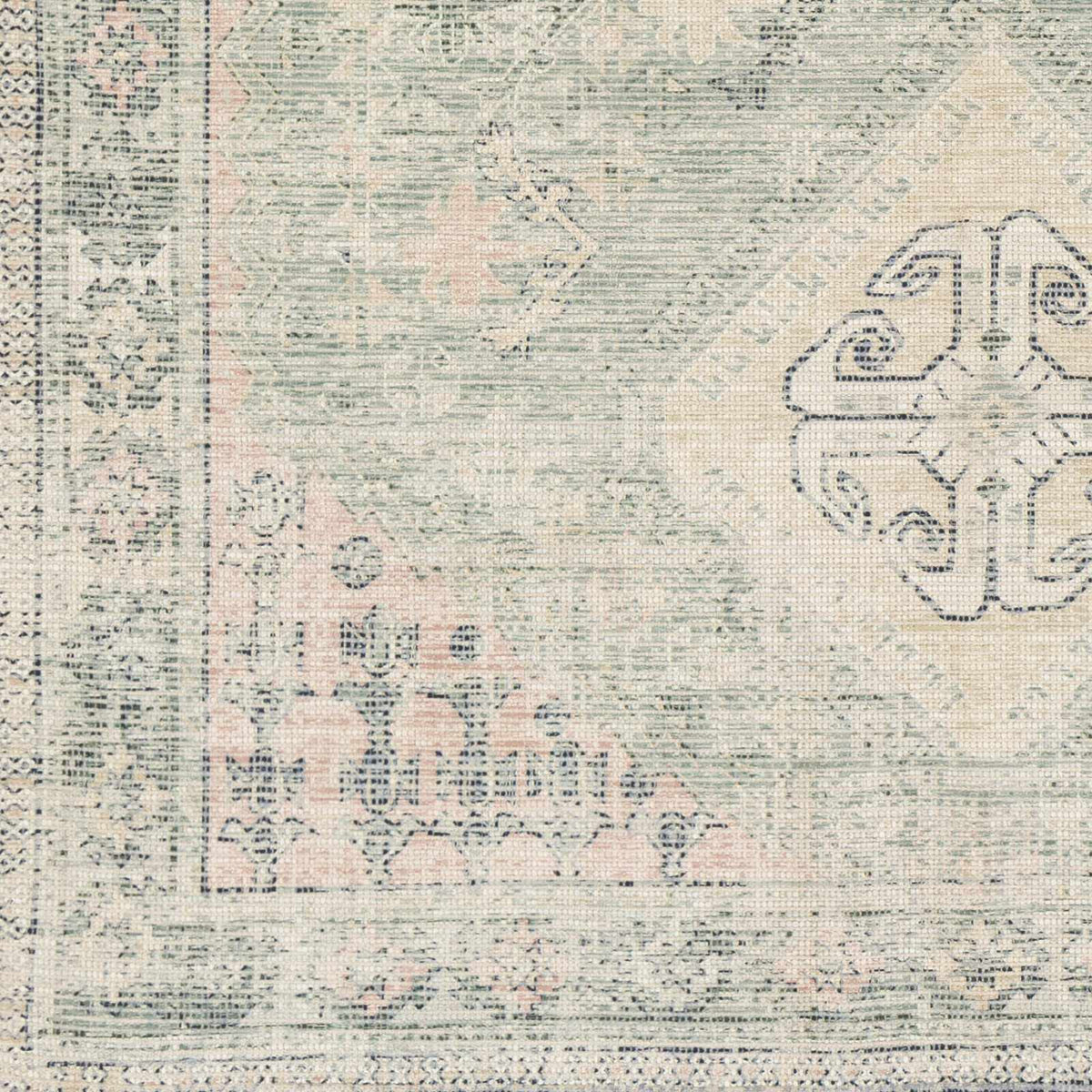 Foraker Sage Green Cotton Rug, sample swatch