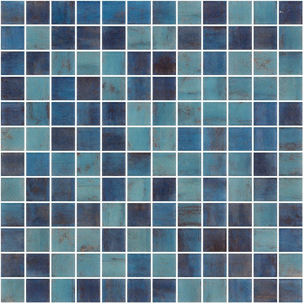Forest Blue Anti Slip 1x1 Glass Mosaics 12x12 Glass Anti Slip 12x12 Mosaics