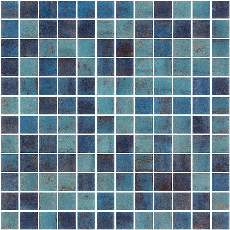 Forest Blue Anti Slip 1x1 Glass Mosaics 12x12 Glass Anti Slip 12x12 Mosaics