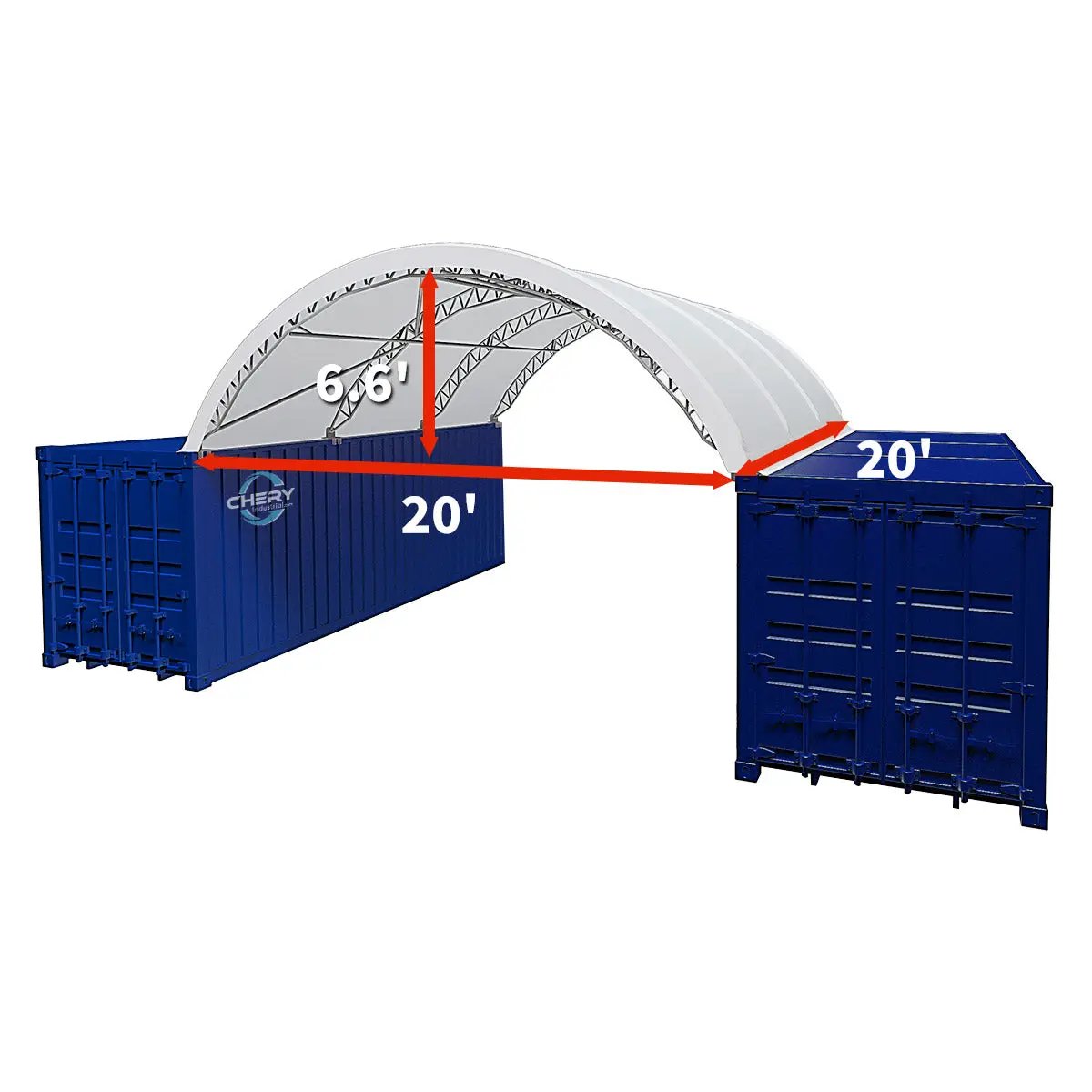 Reinforced 20'x20' Double Truss Container Shelter by Chery Industrial