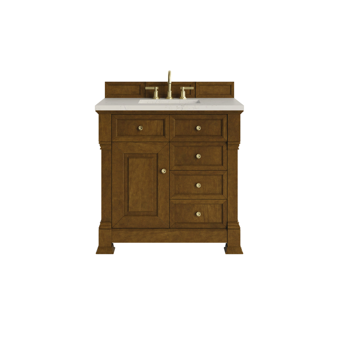 James Martin Brookfield 36" Single Bathroom Vanity, Honey Oak with Siberian countertop